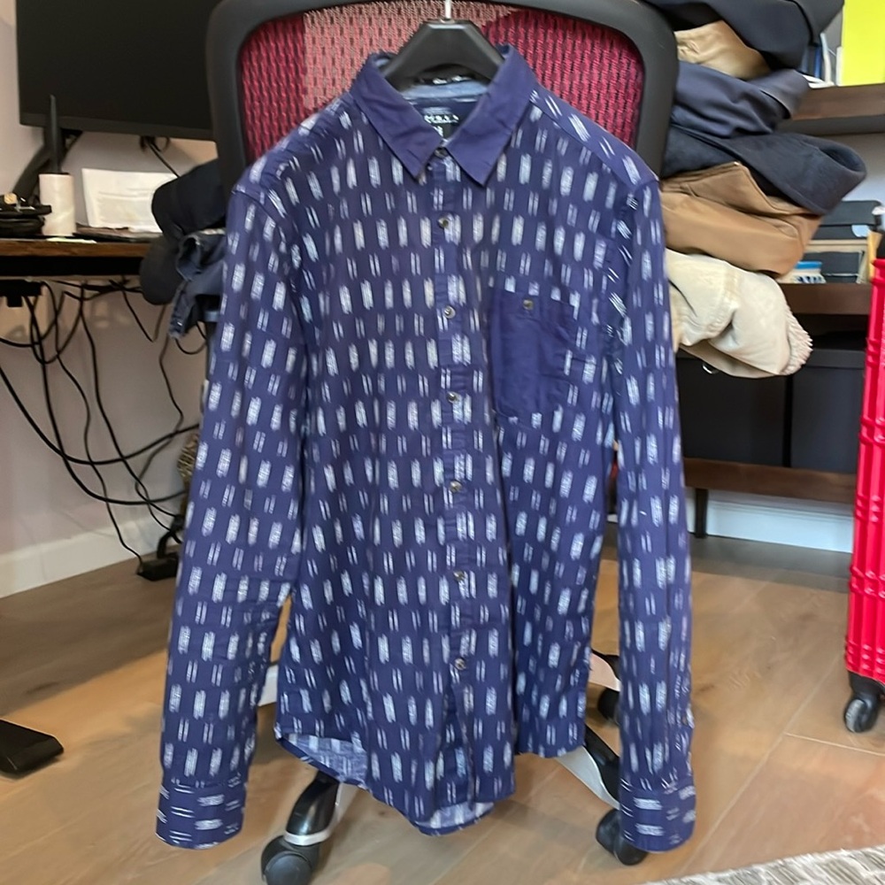 Forever 21 - Indigo Blue button up shirt - Mens Medium